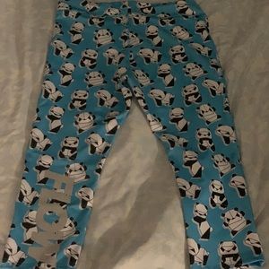 blue graphic panda leggings